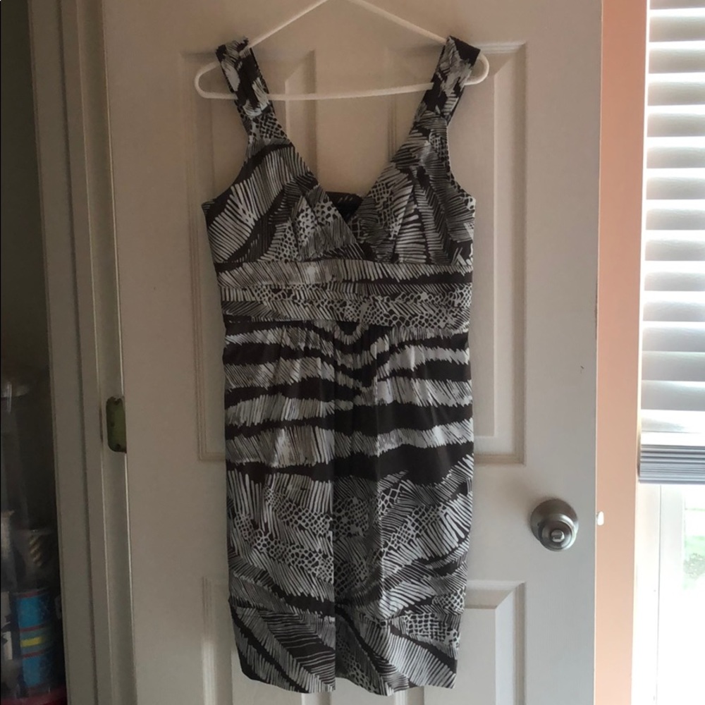 Brown and white dress